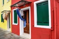 Burano, Italy Ã¢â¬â December 22, 2015: Scenic view of colored houses in the famous Burano island. Italy.